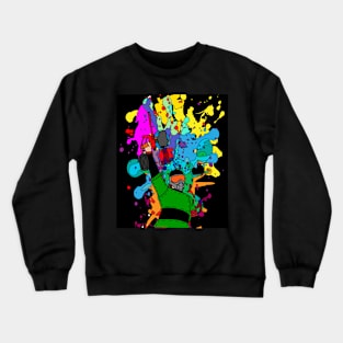 Colorful Paintball Motif Crewneck Sweatshirt